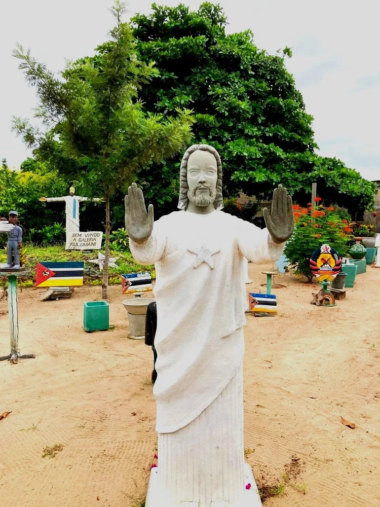 Cement sculpture in the yard